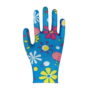 13Gauge Polyester Liner With PVC Dots Palm Coated Gardening Safety Work Gloves For Women