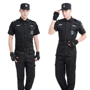 AI-MICH Men Uniforms Black Suits Overalls Safety Buties Summer Short Sleeves Training Clothes Customized