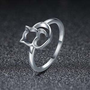 Cute <b>Cat</b> Shape Silver Plated <b>Ring</b> Women's Fashion Jewelry Gift Daily Wear - Product Image 4