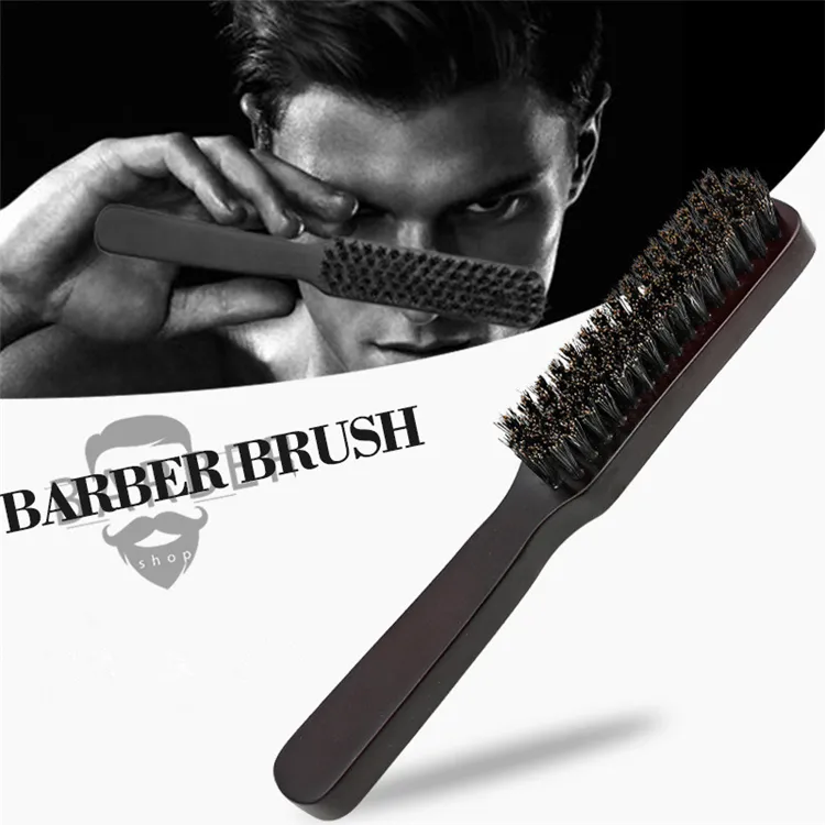 Boar Hair Wooden Beard Brush Comb For Man Boar Bristle Barber Hair Brush Mens Oil Head Brush