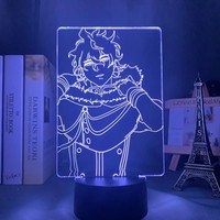 Lampe de nuit LED 3D Illusion Black Clover Anime, changeant de couleur, en acrylique, alimentée par USB, pour la décoration de chambre et cadeau pour les fans