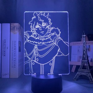 โคมไฟตั้งโต๊ะอะคริลิคเปลี่ยนสีได้ ลายแบล็คโคลเวอร์ อนิเมะ 3 มิติ ไฟ LED สร้างภาพลวงตา ใช้พลังงานจาก USB สำหรับตกแต่งห้องนอนและเป็นของขวัญสำหรับแฟนๆ - Product Image 1