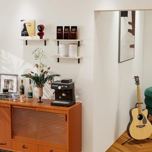 Set di 3 Mensole Galleggianti in Legno, Mensole Decorative da Parete per Stoccaggio, Resistenti alla Muffa, Impermeabili, Mensole Moderne da <span class=keywords><strong>Doccia</strong></span> - Product Image 4