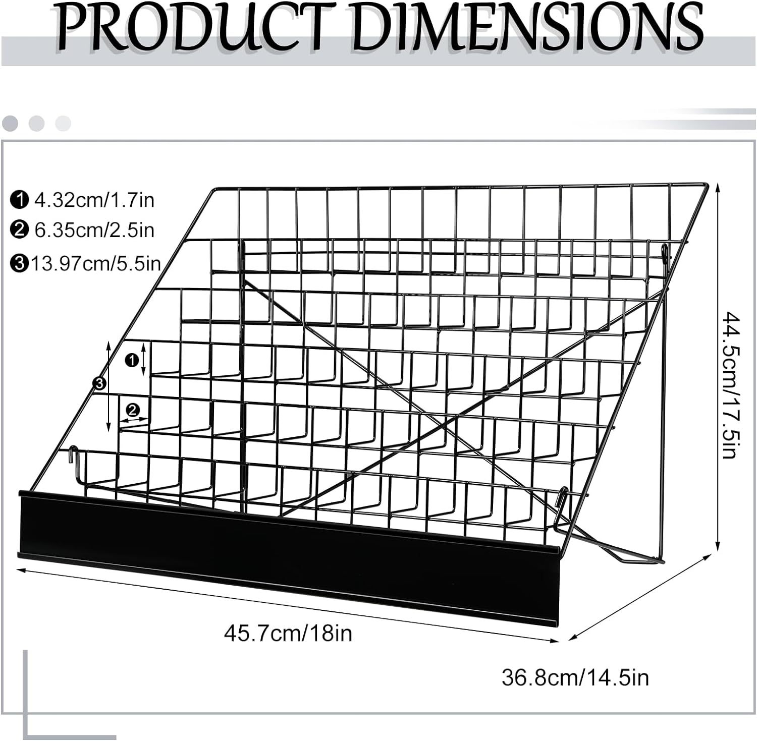 6 Layer Countertop Rack Book Wide Wire Tabletop Stand Magazine for Book Brochure Literature Comic Greeting Card Shelf Holder — view 2