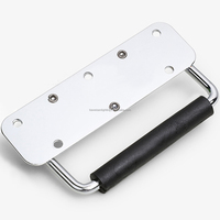 Boîte à outils en acier plaqué poli, serrure de poitrine, poignée de traction pliante, caisse de vol, boîte à outils en bois, poignée de traction