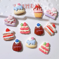 Breloques en résine pour gâteaux, dessins animés, nourriture, glaces, décoration DIY pour coque de téléphone, chaussures