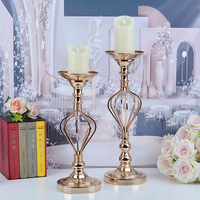 Centres de table en métal doré pour la décoration de mariage avec fleurs et bougies, grand support floral en métal pour allée de fête