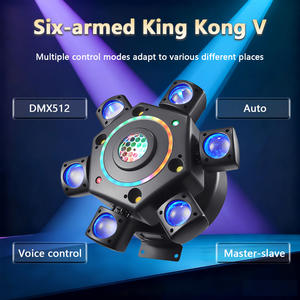 ไฟสปอตไลท์แบบเคลื่อนที่ 100W 6 หัว พร้อมรีโมทคอนโทรล ลวดลายสีสันสดใส ไฟแฟลช ไฟเลเซอร์ DMX สำหรับงานดีเจ ดิสโก้ <span class=keywords><strong>คาราโอเกะ</strong></span> ปาร์ตี้ - Product Image 2