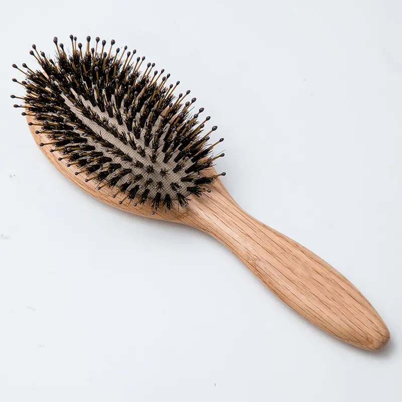 wood paddle hair brush for sick hair with boar bristle Eco-friendly laser logo straightener comb hair brush for extensions