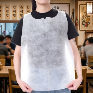 Delantal desechable de polipropileno no tejido, impermeable y resistente al aceite, para restaurante coreano de barbacoa y hot pot, con logo personalizado para el mercado coreano. - Product Image 2
