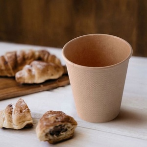 Vente chaude 2025 - Gobelet en papier kraft brun biodégradable avec couvercle, logo personnalisé imprimé - Product Image 2