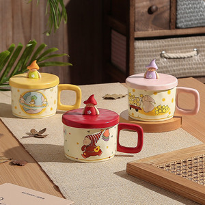 Taza de Cerámica con Tapa, Diseño Creativo de Chica Mágica de Dibujos Animados, Linda y Distintiva, Resistente a Altas Temperaturas, de Alta Calidad <span class=keywords><strong>para</strong></span> Uso Doméstico - Product Image 1