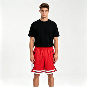 Shorts de jogging d'été personnalisés en tissu mesh polyester, shorts amples avec impression de logo, 220 g/m², respirants, pour hommes - Product Image 1
