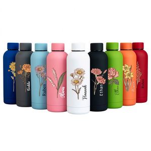 Personalized <b>Name</b> Birth Flower Insulated Tumbler, Custom <b>Water</b> <b>Bottle</b> for Gym & Office, Stainless Steel Travel Cup for Women - Product Image 1