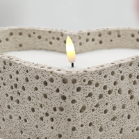 Bougie LED en ciment en forme de cœur, bougie décorative sans flamme pour la table basse, l'entrée et la décoration de la salle à manger