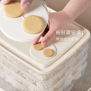 กล่องเกี๊ยวทรงสี่เหลี่ยม วางซ้อนกันได้ เกรดสำหรับอาหาร ช่วยรักษาความสด กล่องเก็บอาหารในตู้เย็น ฝาปิดแบบหนีบ สีขาวฟรอสต์ TB 2401 - Product Image 5