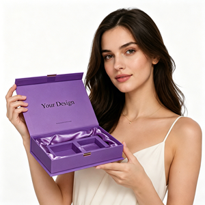 High End Gold Stamping Cosmetic Box Magnetic Folding Luxury Rigid Cardboard Gift Box Custom Logo <b>Paper</b> <b>Packaging</b> Gold Supplier - Product Image 3