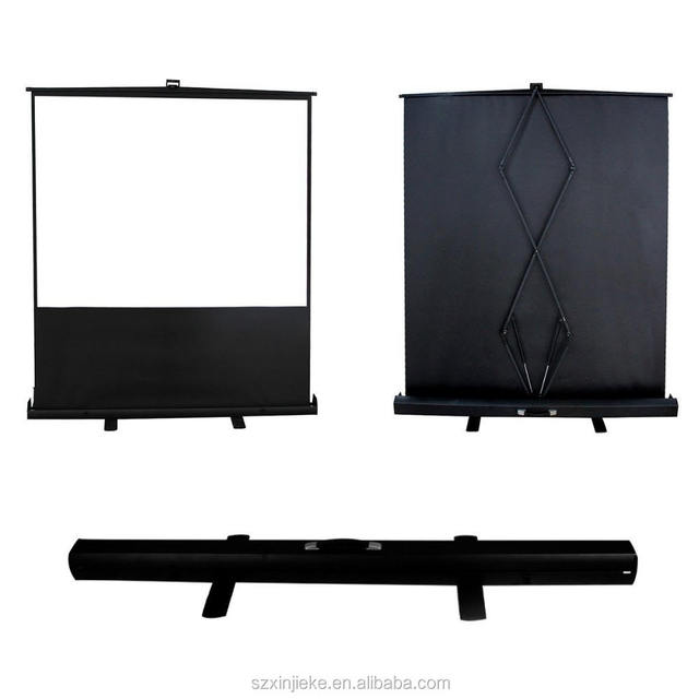 50 Inch Portable Projector Screen HD 16:9 Manual Pull up Tabletop Projection Screen Fold Stand for Outdoor Camping Business