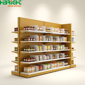 Étagère de présentation pour supermarché en métal et bois, unité de rayonnage gondole pour magasin de détail, supermarché et épicerie - Product Image 3