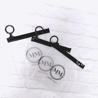 Sac en PVC transparent avec fermeture éclair, personnalisé, recyclable, petit format 9*12CM, pour cosmétiques, bijoux, colliers, bagues, emballage, pochette à fermeture éclair