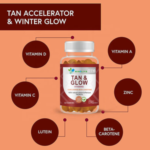 Gummies OEM Marque Blanche Tan & Glow avec Curcumine et Bêta-Carotène pour un Bronzage Naturel - Product Image 3
