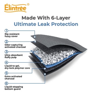 Elintree Pet tre than khử mùi nước tiểu thấm Pad dày 5ply dùng một lần mèo <span class=keywords><strong>Puppy</strong></span> PEE Pad cho chó Đào Tạo - Product Image 4