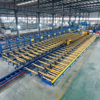 Table de refroidissement pour extrusion d'aluminium 1650T, 65KW, 380V, avec ligne de convoyage PLC et dérouleur de profilés
