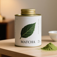 Boîte de thé vert instantané en vrac, matcha en poudre, extrait de plantes, séché fraîchement, avec logo personnalisé pour cérémonies