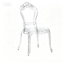 Chaise de mariage sans accoudoirs en acrylique transparent, style princesse