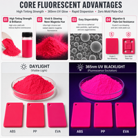 Poudre de pigment rouge fluorescent pour les applications de coloration des plastiques PE, PP, ABS, des masterbatches et du moulage par injection