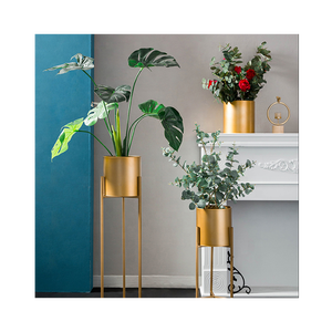 Macetero de Flores Decorativo de Metal Dorado Personalizado, Decoración Moderna <span class=keywords><strong>para</strong></span> el Hogar, Soporte <span class=keywords><strong>para</strong></span> <span class=keywords><strong>Plantas</strong></span> - Product Image 2