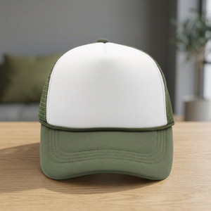 Plain <b>Cheap</b> 5 Panel Curved Brim Sponge 100% Polyester Mesh Y2K Hip Hop Cycling Beach Performance Trucker Cap - Product Image 3