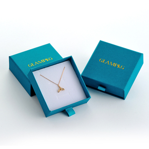 Custom Gold Foil Logo Sliding Drawer Jewelry <b>Gift</b> <b>Box</b> with White Foam Insert Cardboard Packaging for Necklace <b>Earrings</b> Bracelet - Product Image 2