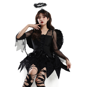 Costumi <span class=keywords><strong>da</strong></span> <span class=keywords><strong>Angelo</strong></span> <span class=keywords><strong>Nero</strong></span> per Donna all'Ingrosso, Abito <span class=keywords><strong>da</strong></span> Demone 100% Poliestere con Ali per Halloween, Cosplay e Spettacoli Teatrali - Product Image 6