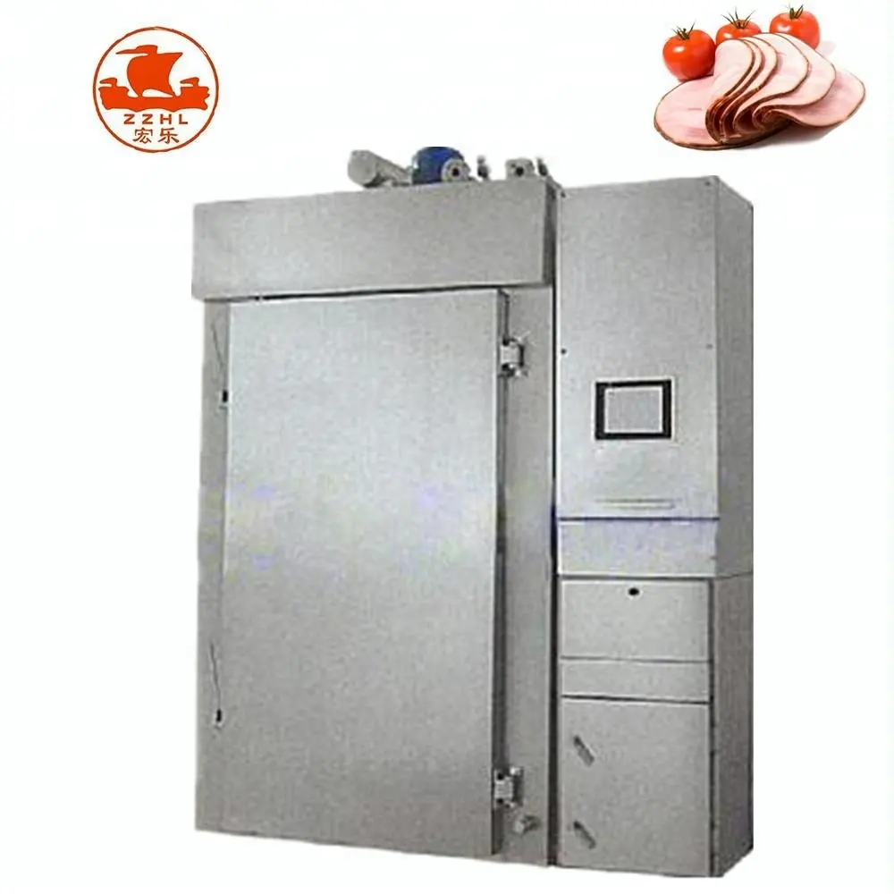 Venda quente automática de carne de fumaça, elétrica, carne, defumador, câmara térmica, arco de galinha, bacon, equipamento para forno, preço