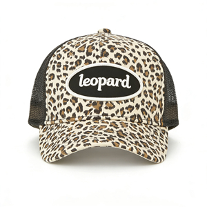 6-Panel <b>Leopard</b> <b>Print</b> Mesh Back Sporty Vintage Baseball Cap Adjustable Snapback Sun <b>Hat</b> for Outdoor Sports - Product Image 1
