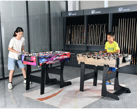 Table de jeu combinée multifonction pliable 2 en 1 de couleur bois, table de jeu multifonction pliable avec baby-foot, billard TM-4880