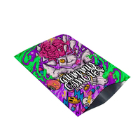 Sacs en mylar à fermeture éclair personnalisés, imprimés, résistants à l'odeur, pour bonbons, herbes, 3,5 g, comestibles, biscuits gélifiés, emballage de biscuits, sachets doypack en mylar avec fenêtre