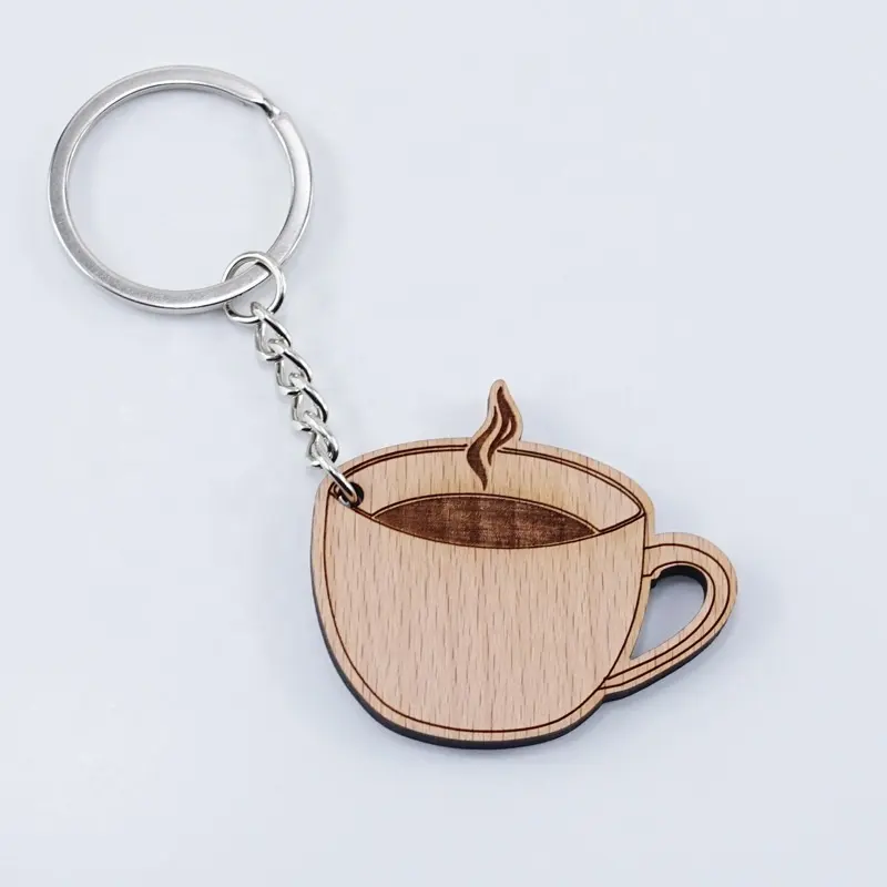 Kaffeetasse Ahornblatt Anker Schlüssel ring Holz Schlüssel bund