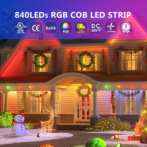 Tira de LED RGB Flexible de 840 LED, Sin Puntos, Regulable, 24 V, 10 mm, Tira de Luces LED COB - Product Image 4