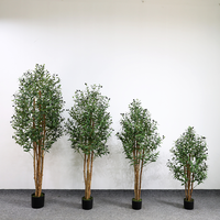 Olivier artificiel de 120 cm et 150 cm, tronc en plastique imitation bois, faux olivier en pot