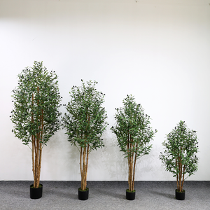 Olivier artificiel de 120 cm et 150 cm, tronc en plastique imitation bois, faux olivier en pot - Product Image 1