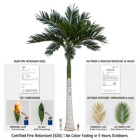 Grand arbre artificiel en fibre de verre simulé Faux palmier cocotier King Palmier artificiel pour intérieur extérieur décoratif