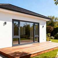 Ventanas Abatibles de Aluminio Resistentes a Impactos con Malla de Seguridad, Aislamiento Acústico y Rotura Térmica, Doble Acristalamiento para Entrada de Apartamento