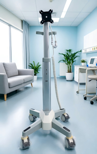 เฟอร์นิเจอร์โรงพยาบาลราคาประหยัด รถเข็นแพทย์เคลื่อนที่ พร้อมที่ยึดจอภาพเดี่ยว ที่วางกล้อง ลิ้นชัก ถาดใส่กระดาษ แท่นวางเครื่องพิมพ์ รุ่น Meden M6 - Product Image 4