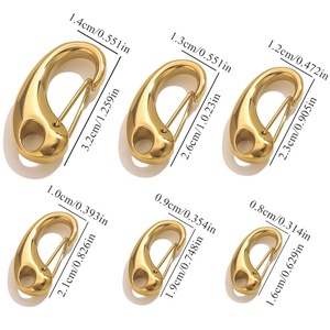 Aceworks ACS219 Carabiner Snap Hook Clasp 26-32mm | 18K PVD Gold Plated Stainless Steel Oval <b>Spring</b> <b>Gate</b> Connector DIY Jewelry - Product Image 4
