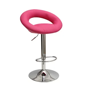 2020 现代简约咖啡椅理发店椅子和家具粉色金属圆棒凳子酒吧高度餐椅