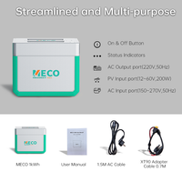 Générateur d'énergie Meco pour la maison, Predator 300W, batteries lithium-ion 1004Wh, onduleur à onde sinusoïdale pure avec contrôleur MPPT