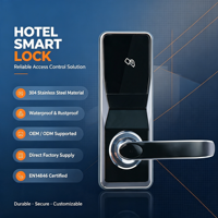Cerradura Inteligente de Alta Seguridad Tipo H con Llave de Tarjeta, Negra, Electrónica, Anti-Robo, Desbloqueo por Inducción RFID, Inteligente, IP, Acero Inoxidable