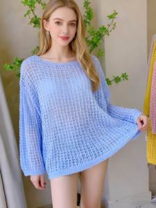 2025 nuovo maglione a scialle sottile da donna a manica lunga dolce dolce rosa lavorato a <span class=keywords><strong>maglia</strong></span> da donna - Product Image 3